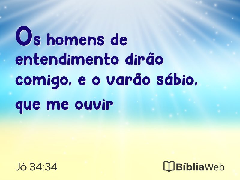 Jó 34:34 em imagem para compartilhar