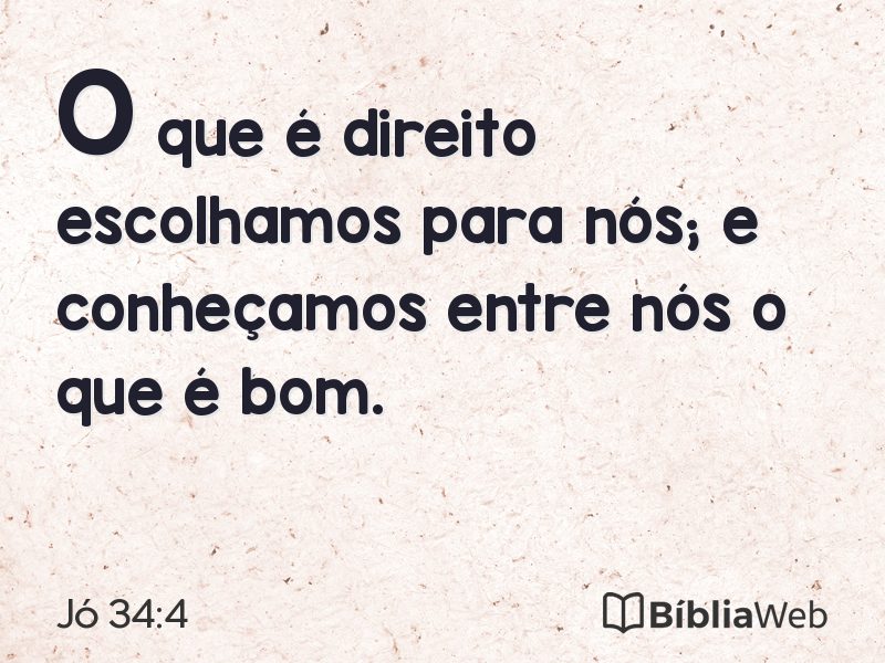 Jó 34:4 em imagem para compartilhar