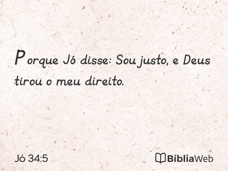 Jó 34:5 em imagem para compartilhar