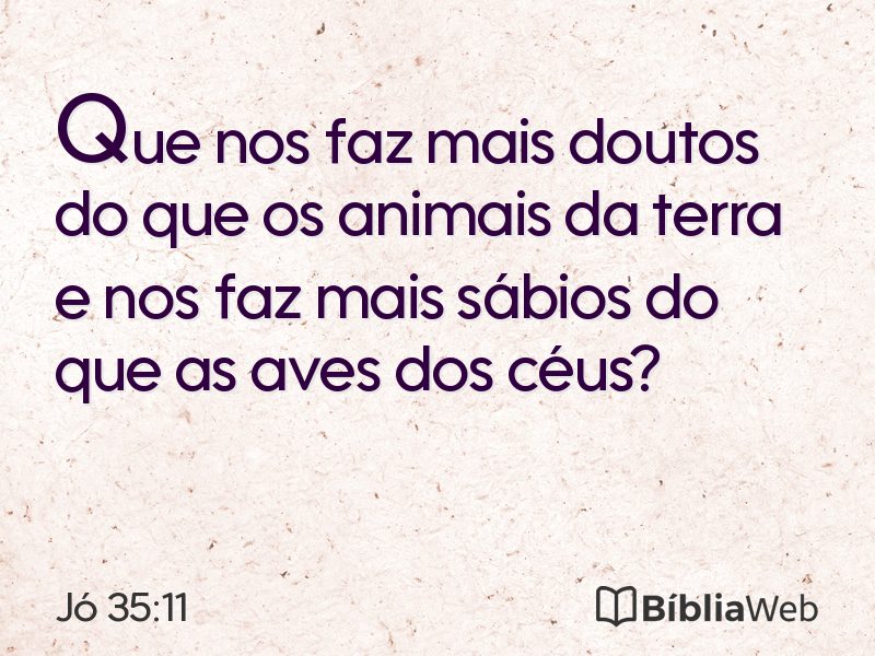 Jó 35:11 em imagem para compartilhar