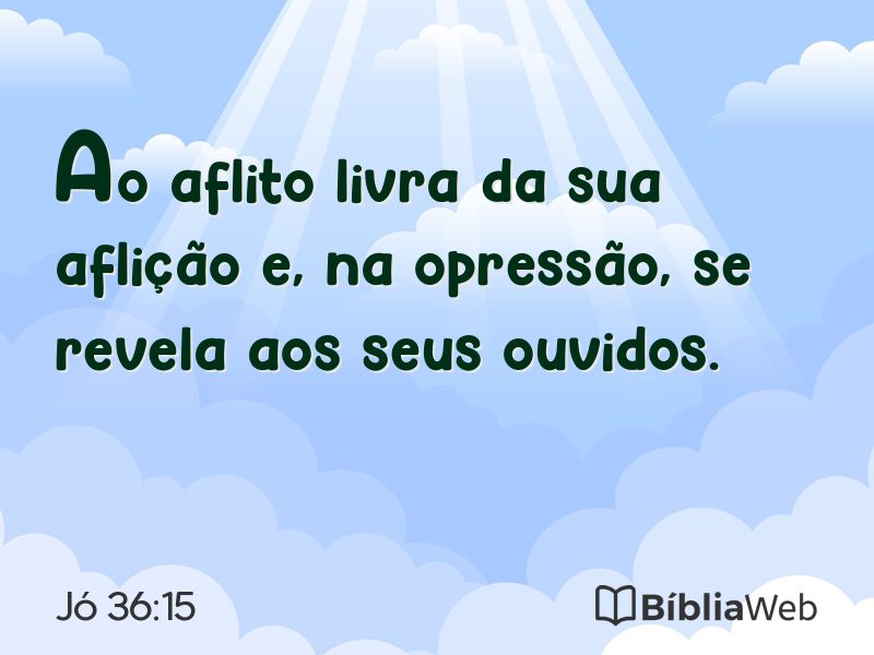 Jó 36:15 em imagem para compartilhar