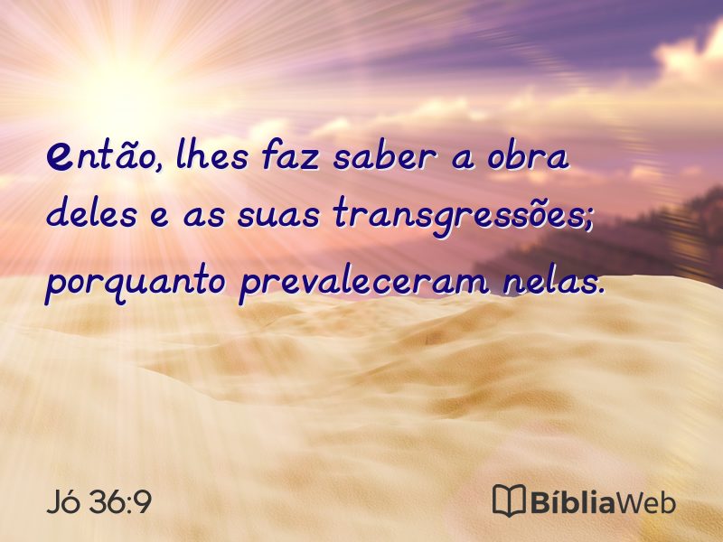Jó 36:9 em imagem para compartilhar