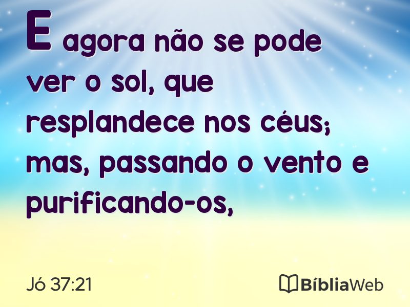 Jó 37:21 em imagem para compartilhar