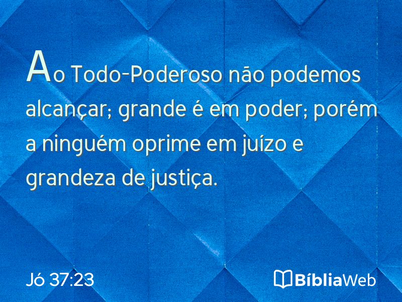 Jó 37:23 em imagem para compartilhar