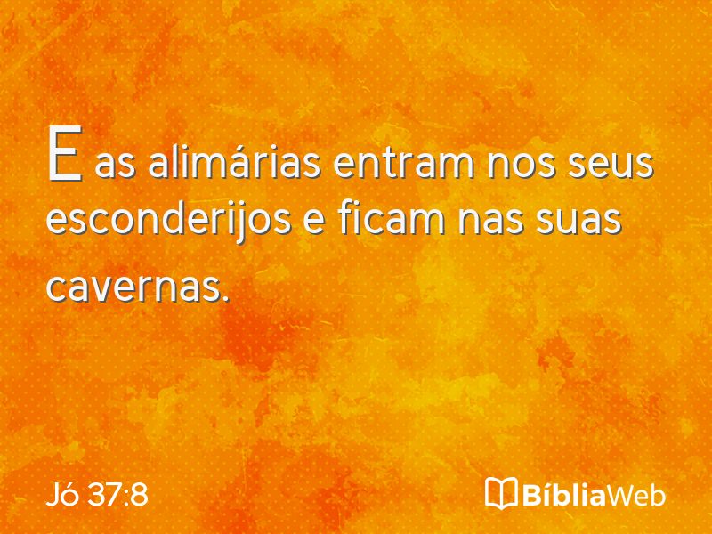Jó 37:8 em imagem para compartilhar