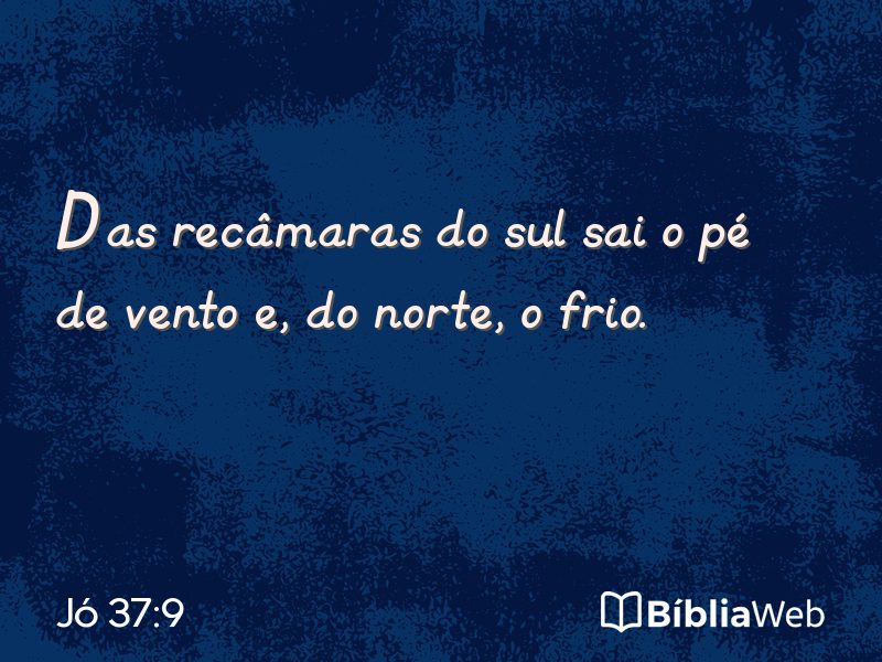 Jó 37:9 em imagem para compartilhar