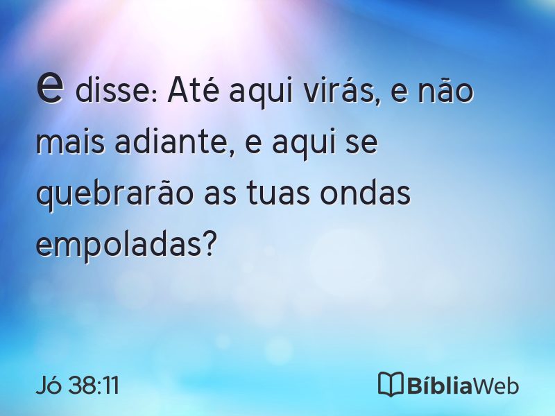 Jó 38:11 em imagem para compartilhar