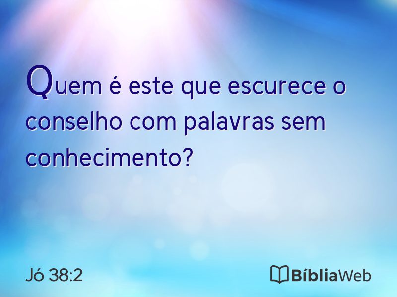 Jó 38:2 em imagem para compartilhar