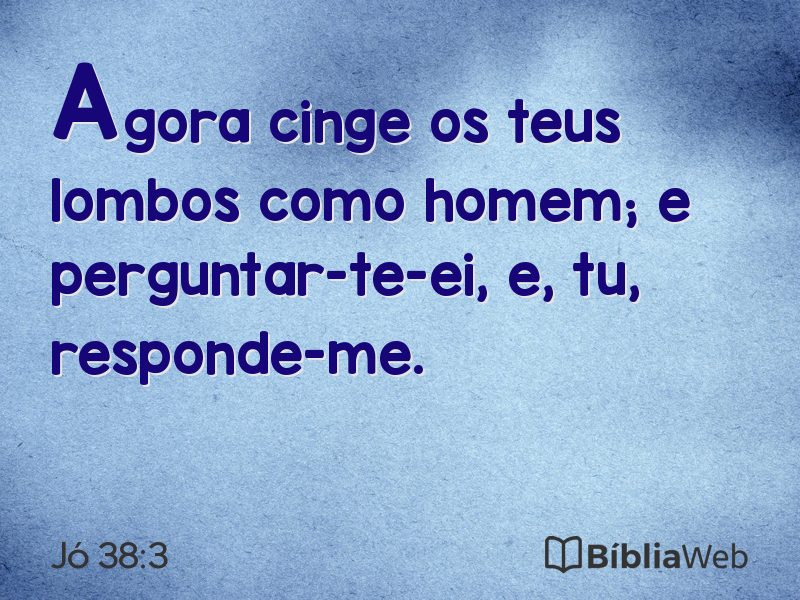 Jó 38:3 em imagem para compartilhar