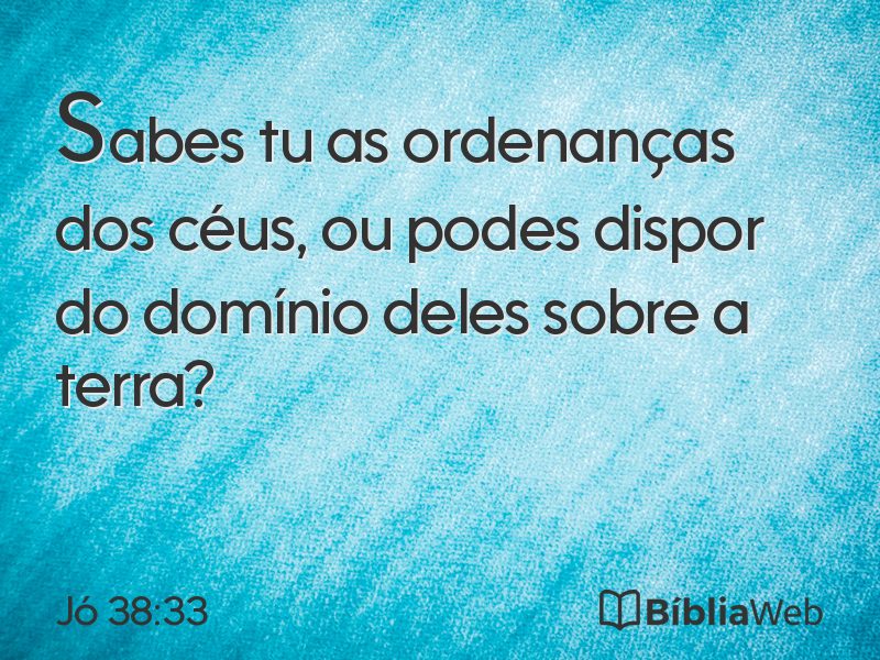 Jó 38:33 em imagem para compartilhar