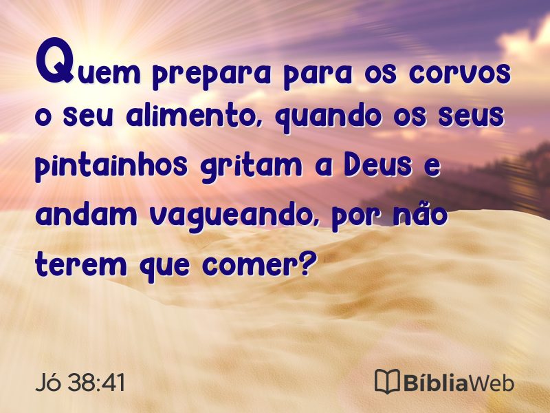 Jó 38:41 em imagem para compartilhar
