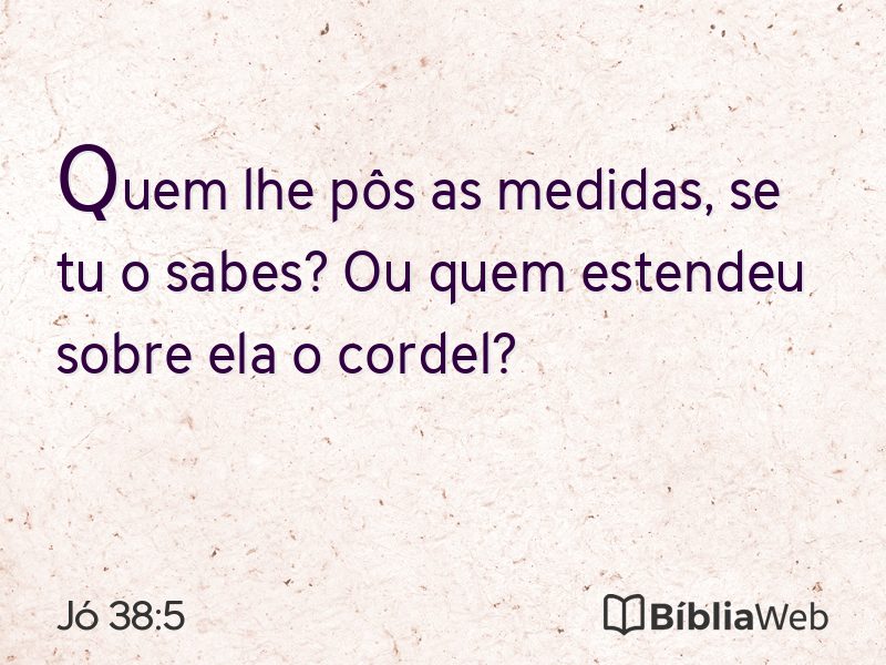 Jó 38:5 em imagem para compartilhar