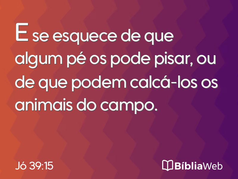 Jó 39:15 em imagem para compartilhar