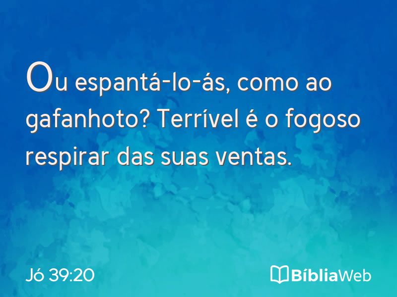 Jó 39:20 em imagem para compartilhar