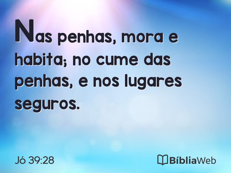 Jó 39:28 em imagem para compartilhar