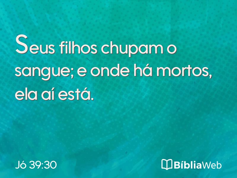 Jó 39:30 em imagem para compartilhar