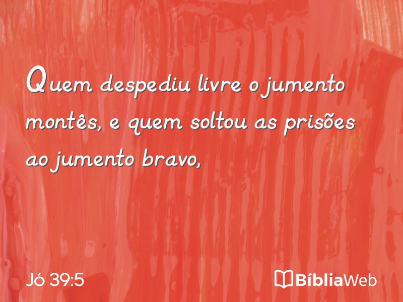 Jó 39:5 em imagem para compartilhar