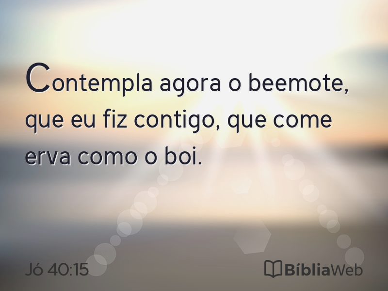 Jó 40:15 em imagem para compartilhar