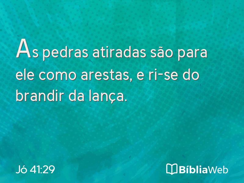 Jó 41:29 em imagem para compartilhar