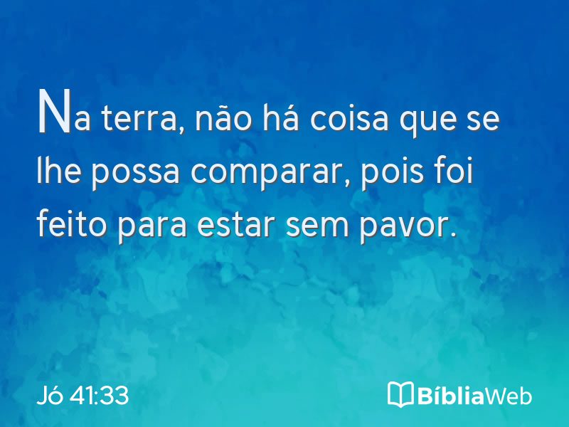 Jó 41:33 em imagem para compartilhar