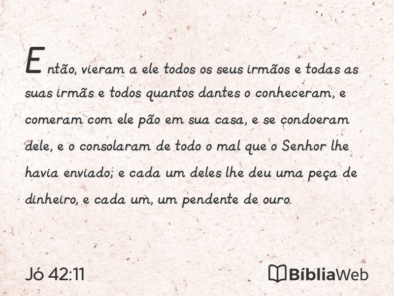 Jó 42:11 em imagem para compartilhar