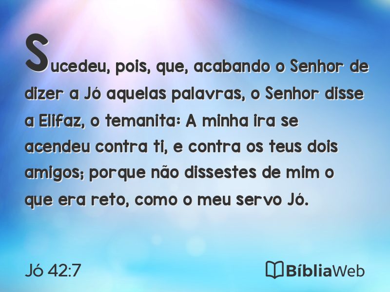 Jó 42:7 em imagem para compartilhar