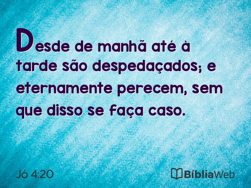 Jó 4:20 em imagem para compartilhar
