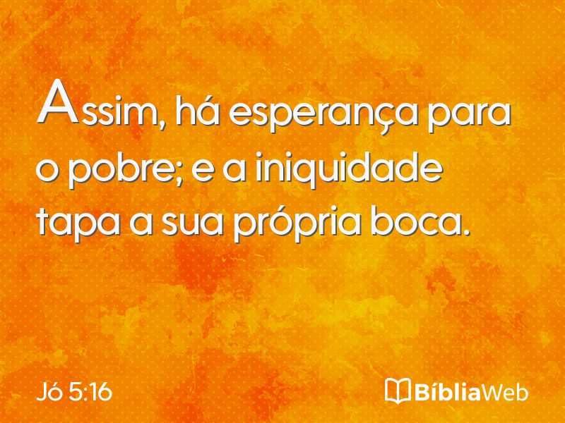 Jó 5:16 em imagem para compartilhar