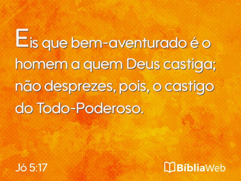 Jó 5:17 em imagem para compartilhar