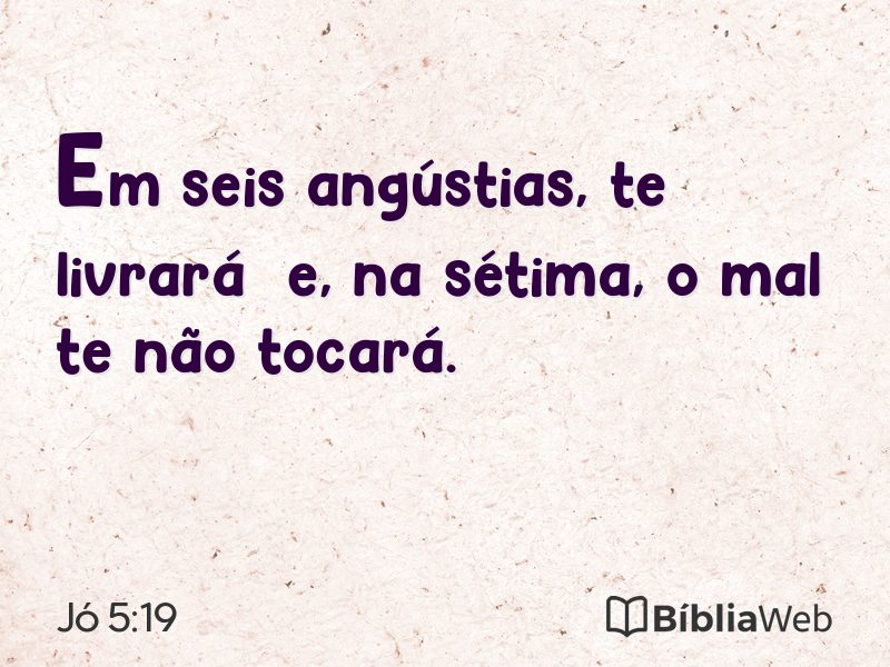Jó 5:19 em imagem para compartilhar