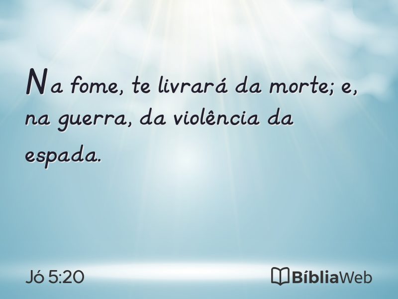 Jó 5:20 em imagem para compartilhar