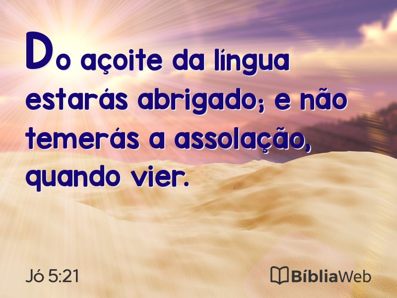 Jó 5:21 em imagem para compartilhar