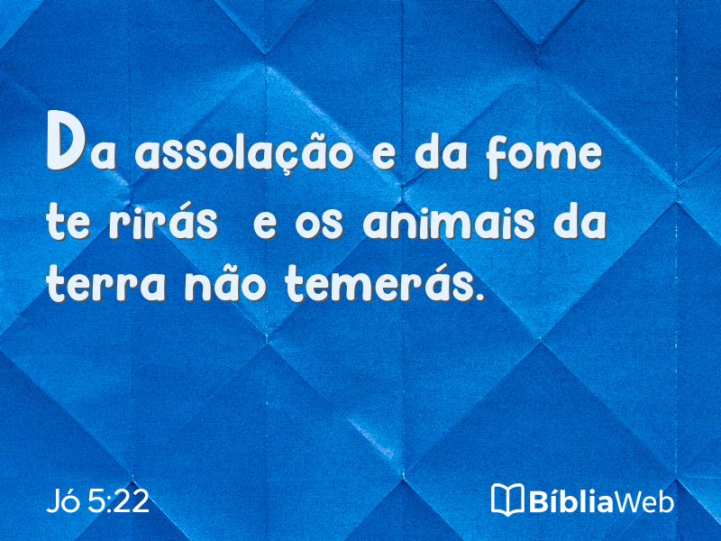 Jó 5:22 em imagem para compartilhar