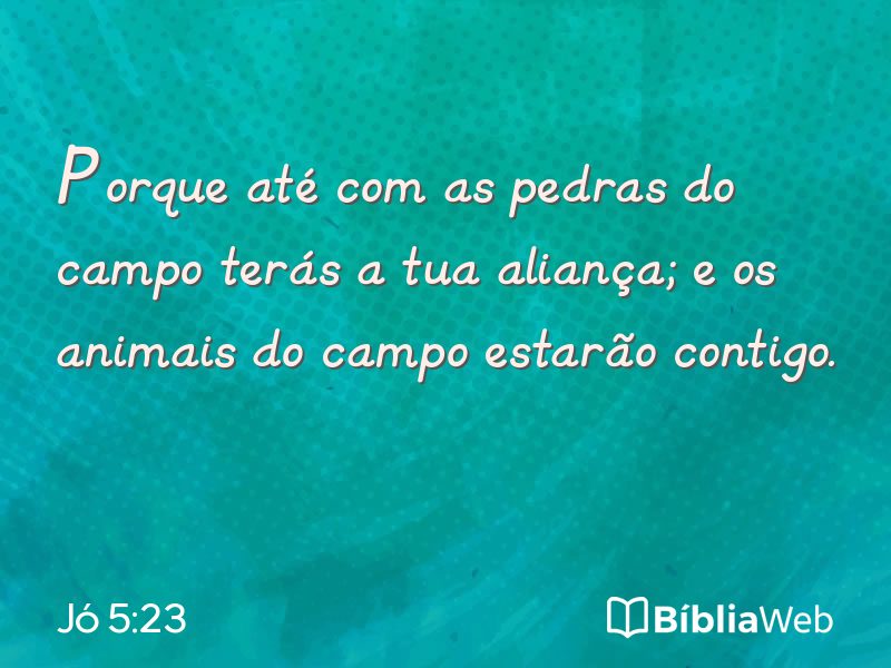 Jó 5:23 em imagem para compartilhar