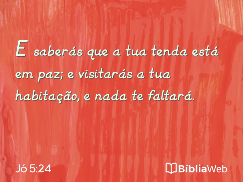 Jó 5:24 em imagem para compartilhar