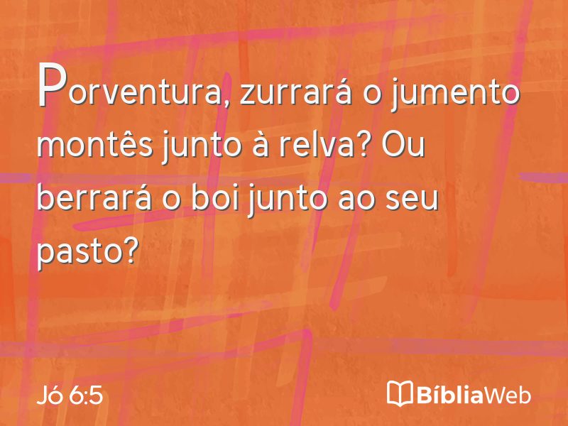 Jó 6:5 em imagem para compartilhar