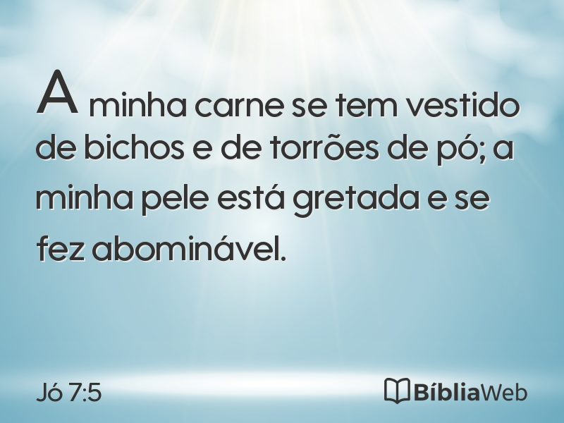 Jó 7:5 em imagem para compartilhar