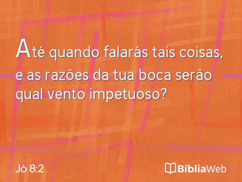 Jó 8:2 em imagem para compartilhar