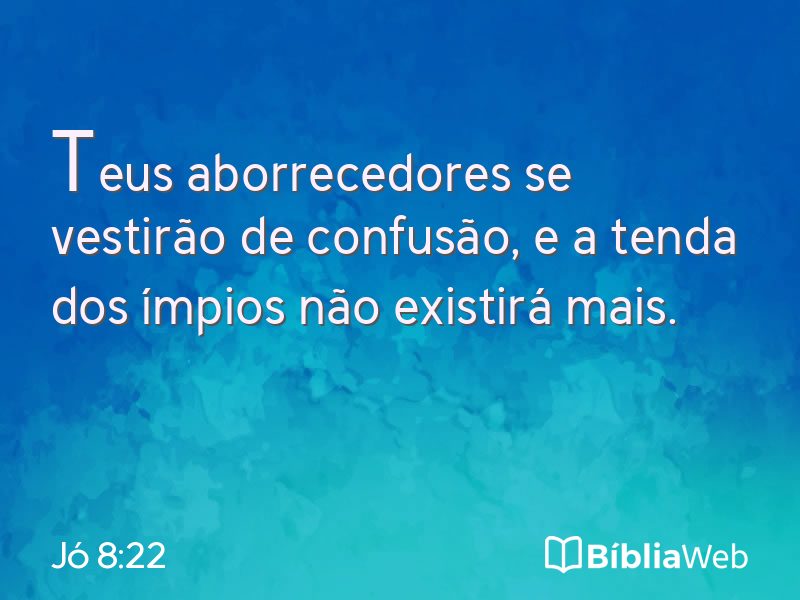 Jó 8:22 em imagem para compartilhar