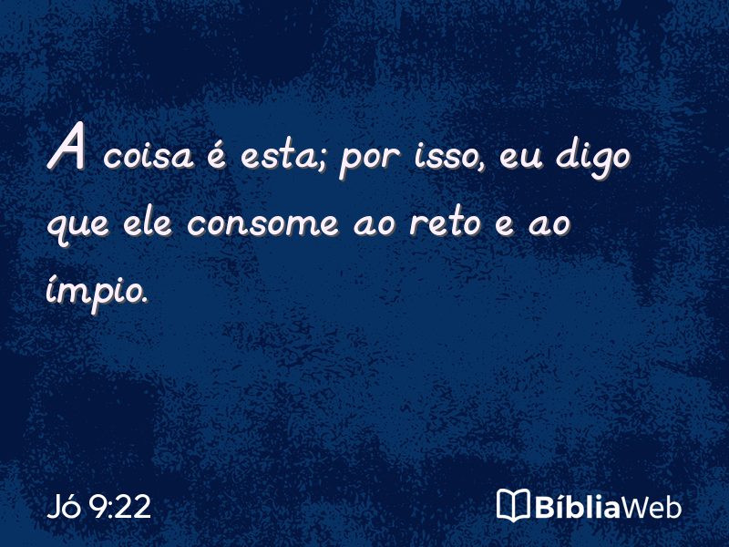 Jó 9:22 em imagem para compartilhar