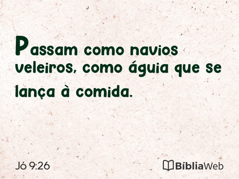 Jó 9:26 em imagem para compartilhar