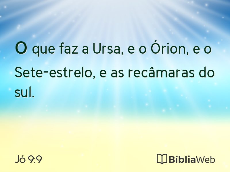 Jó 9:9 em imagem para compartilhar