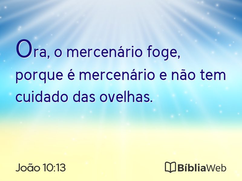 João 10:13 em imagem para compartilhar