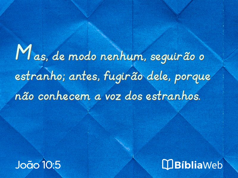 João 10:5 em imagem para compartilhar