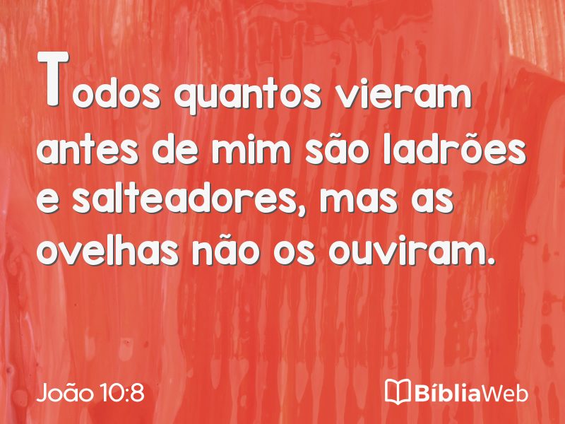 João 10:8 em imagem para compartilhar