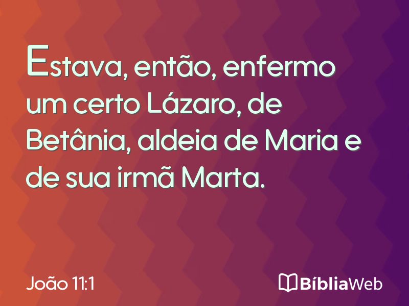 João 11:1 em imagem para compartilhar