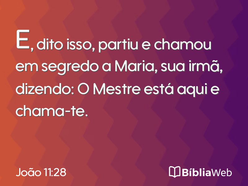 João 11:28 em imagem para compartilhar