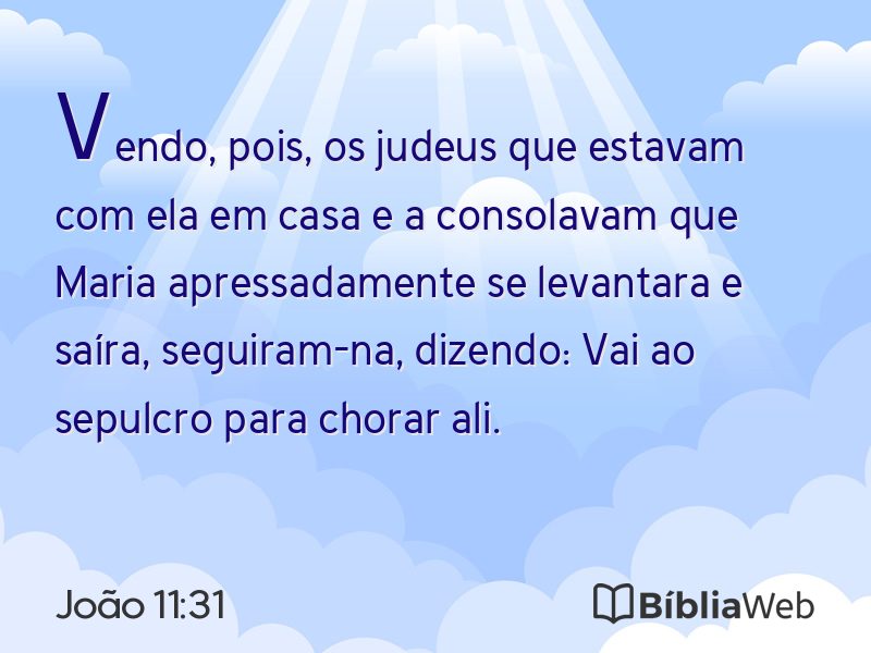 João 11:31 em imagem para compartilhar