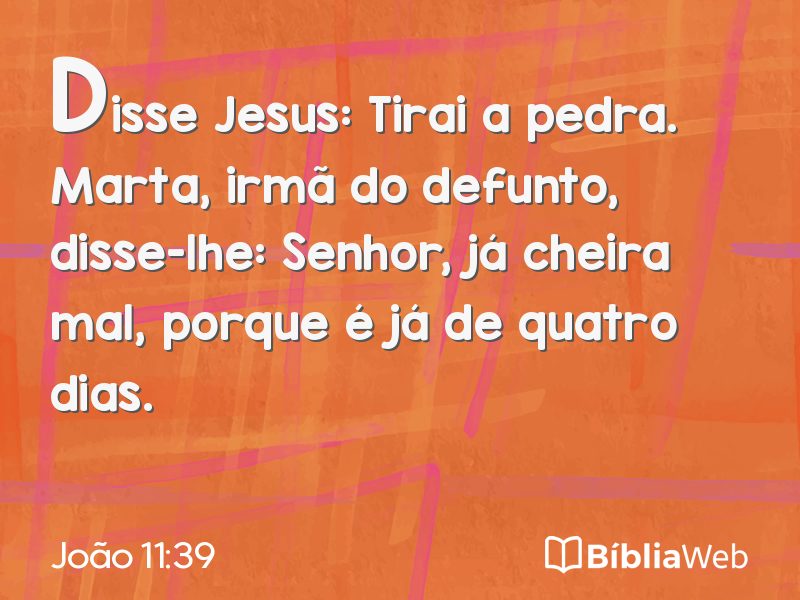 João 11:39 em imagem para compartilhar