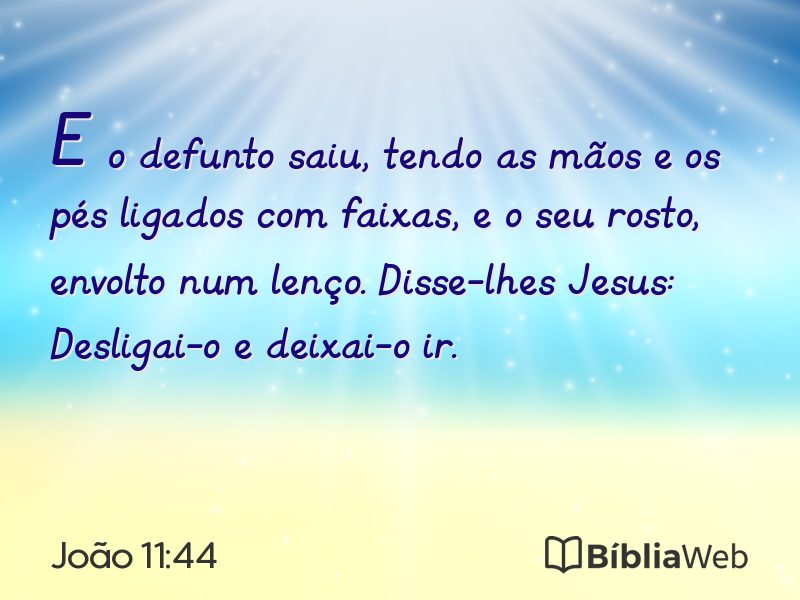 João 11:44 em imagem para compartilhar